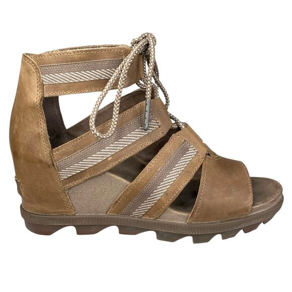 Sorel Women’s Joanie Brown Gladiator Wedge Sandal Size US 9.5 - Picture 1 of 11